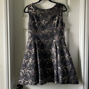 AQUA lace fit and flare dress